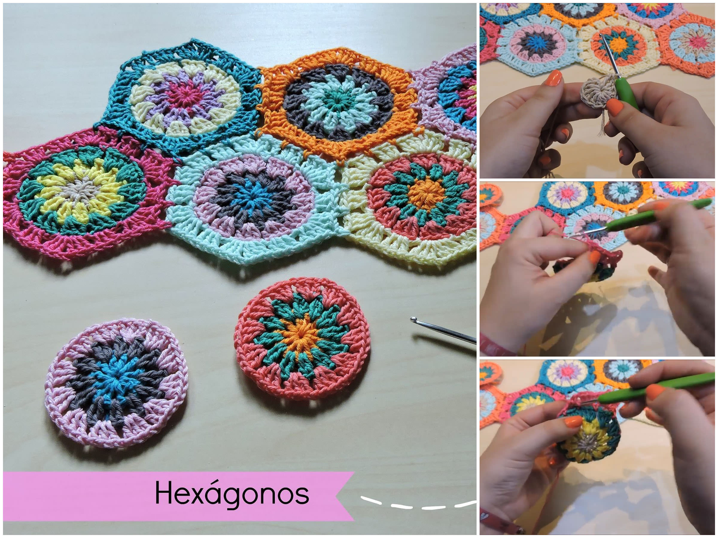 Crochet Granny Hexagons Tutorial CrochetBeja