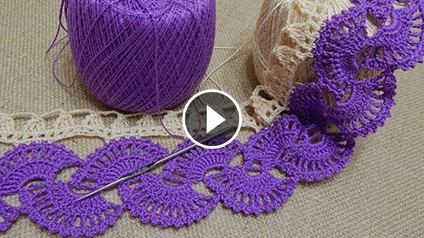 Download Two Color Crochet Lace Border Pattern | CrochetBeja