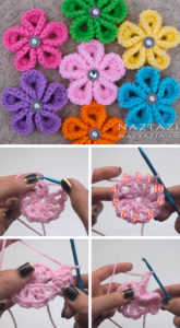 Crochet Kanzashi Flowers You Can Easily Make | CrochetBeja