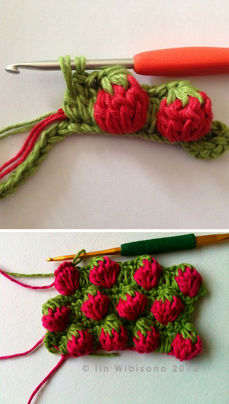 How To Easy Crochet Strawberry Stitch