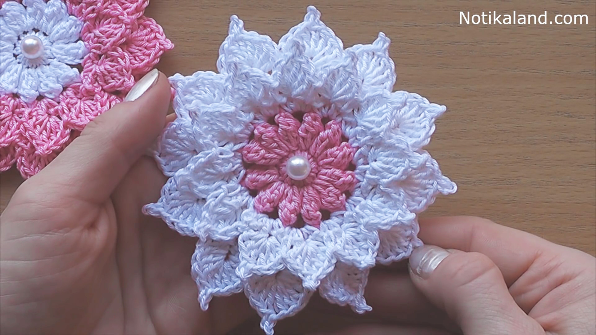 Layered 12 Petals Crochet Flower For Decor CrochetBeja