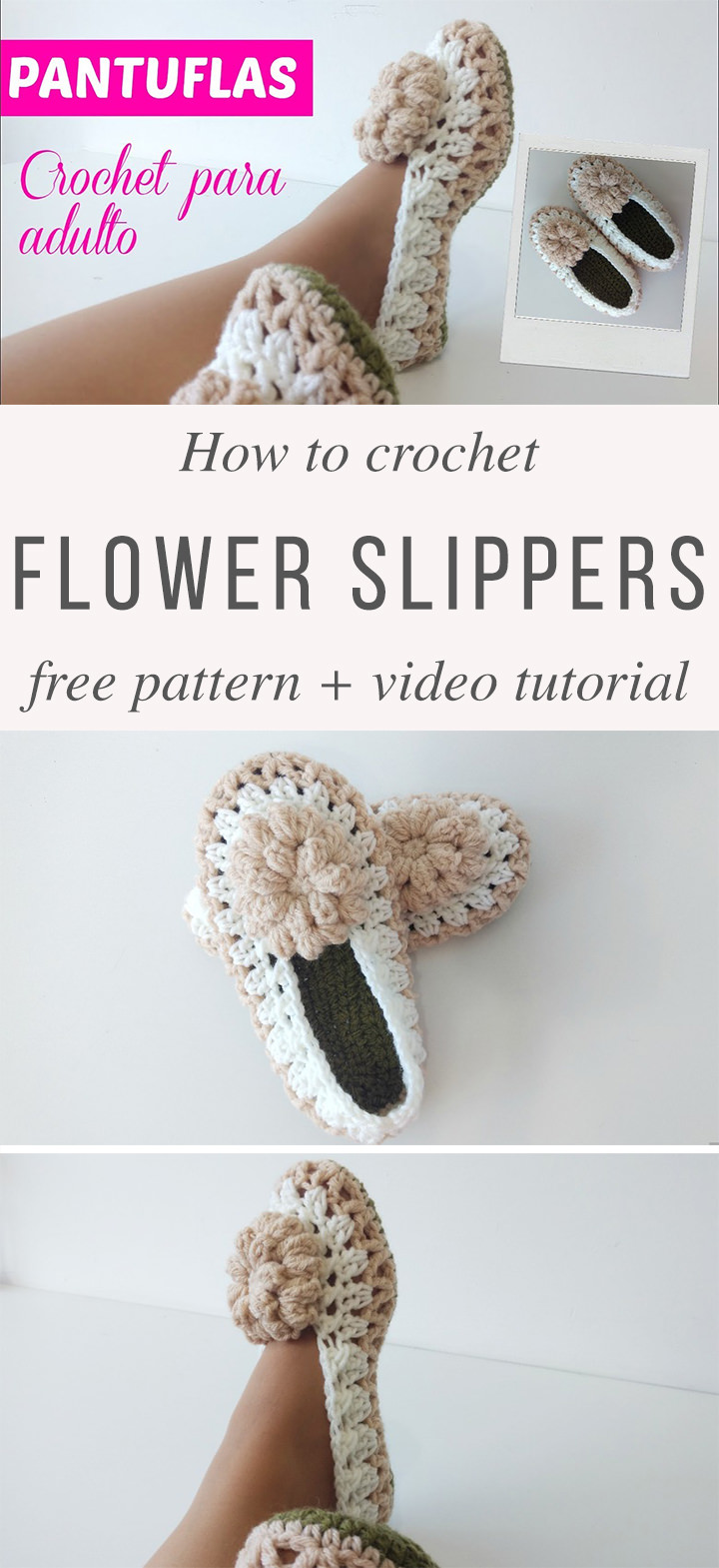 deadline legation Fitness Learn To Crochet Cute Flower Slippers | CrochetBeja