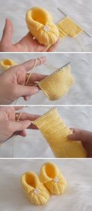 Lean To Knit Baby Booties Easily - CrochetBeja