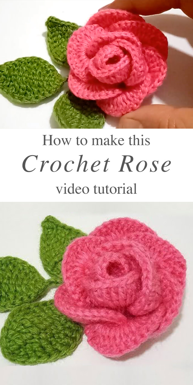 crochet rose leaf pattern