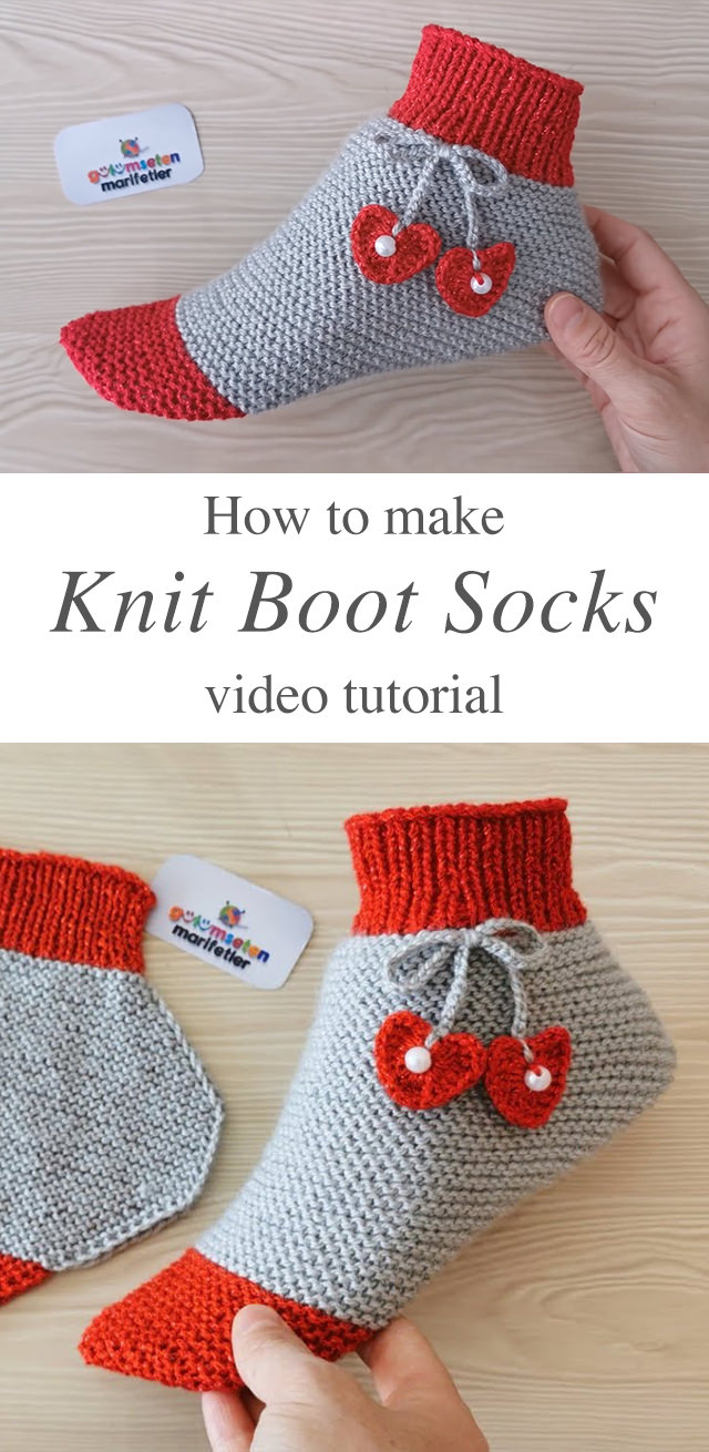 Knit Boot Socks For Ladies And Kids - CrochetBeja