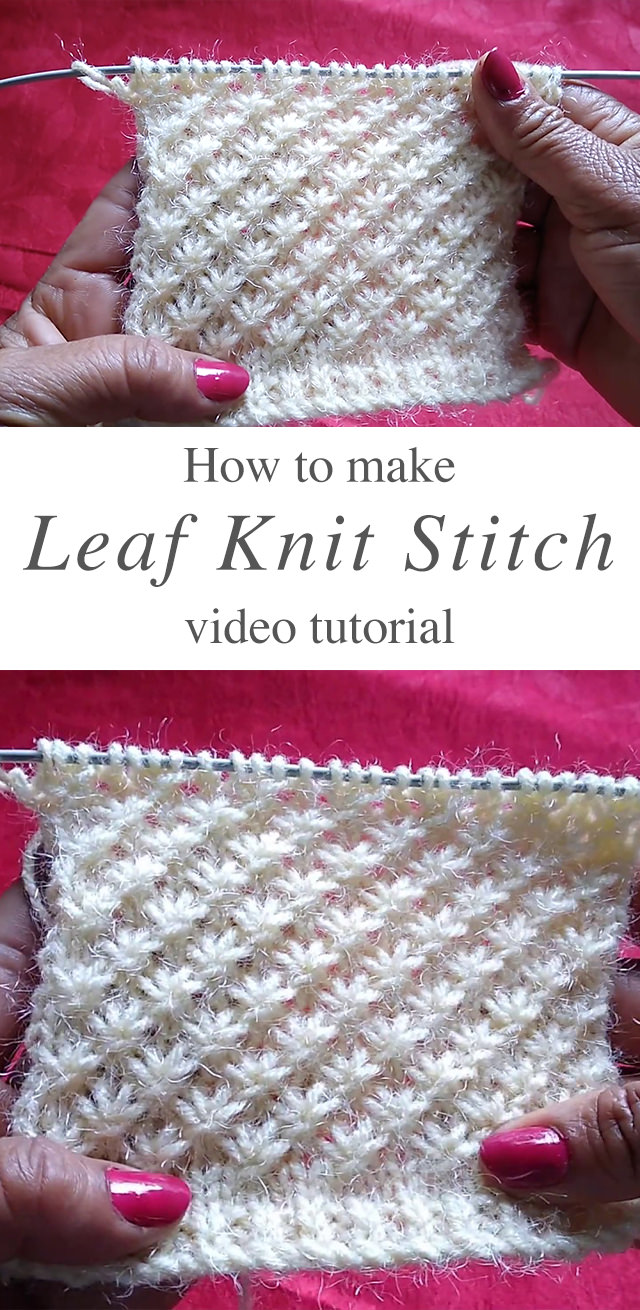 Leaf Knitting Stitch You Can Learn Easily - CrochetBeja