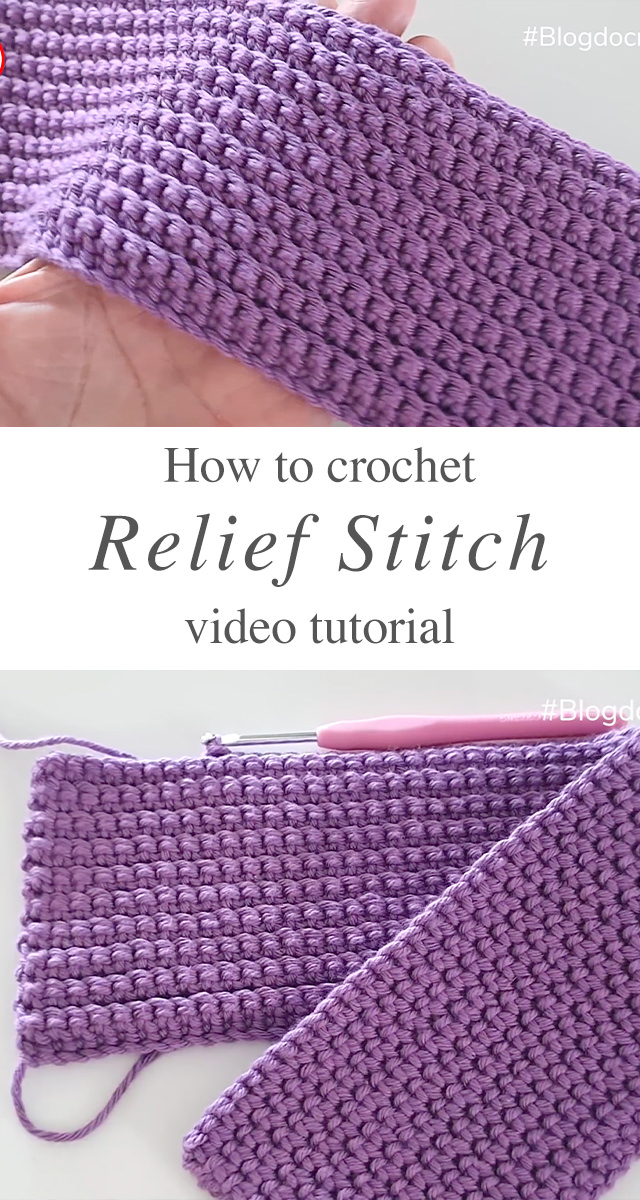Crochet Relief Stitch To Use On Both Sides - CrochetBeja
