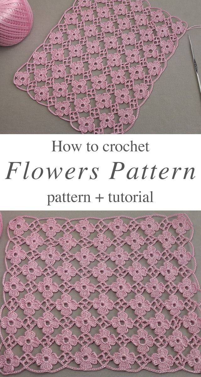 How to Crochet a Lace Scarf with Flowers Free Pattern and Tutorial