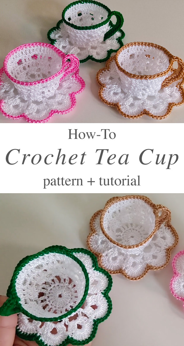 Crochet Tea Cup To Use As Decor - CrochetBeja