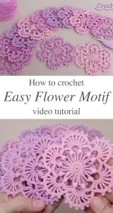 Crochet Easy Flower Motif Tutorial - CrochetBeja