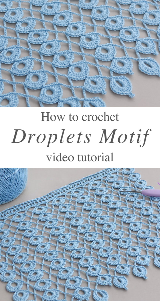 Crochet Droplets Motif - Dive into the world of intricate patterns and timeless elegance as we guide you through creating your an amazing crochet droplets motif.