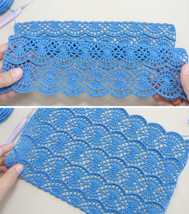 Crochet Lace Waves Motif Sided - The world of crochet is vast and filled with enchanting patterns and motifs, but the crochet lace waves motif stands out for its delicate beauty and rhythmic flow.