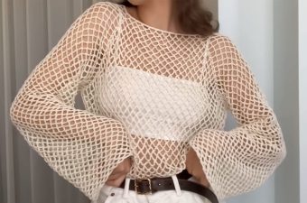 Crochet Mesh Sweater Featured - Creating your very own crochet mesh sweater is a fulfilling journey that combines the beauty of intricate patterns with the practicality of a cozy garment.