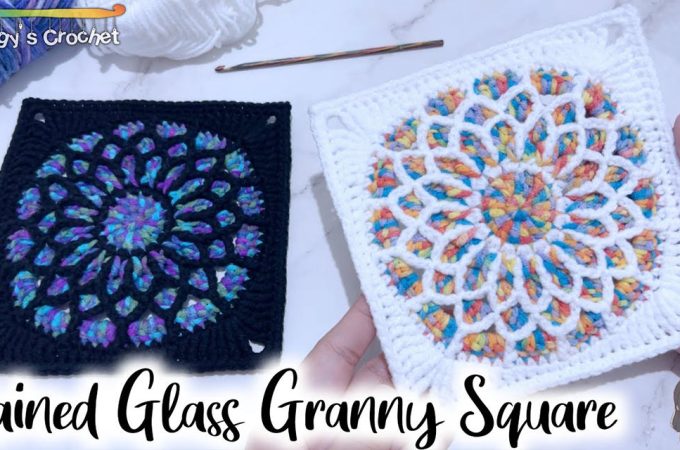 Crochet Stained Glass Square Featured - The crochet stained glass square is not just a project; it’s a vibrant, intricate masterpiece that infuses color and elegance into every stitch.