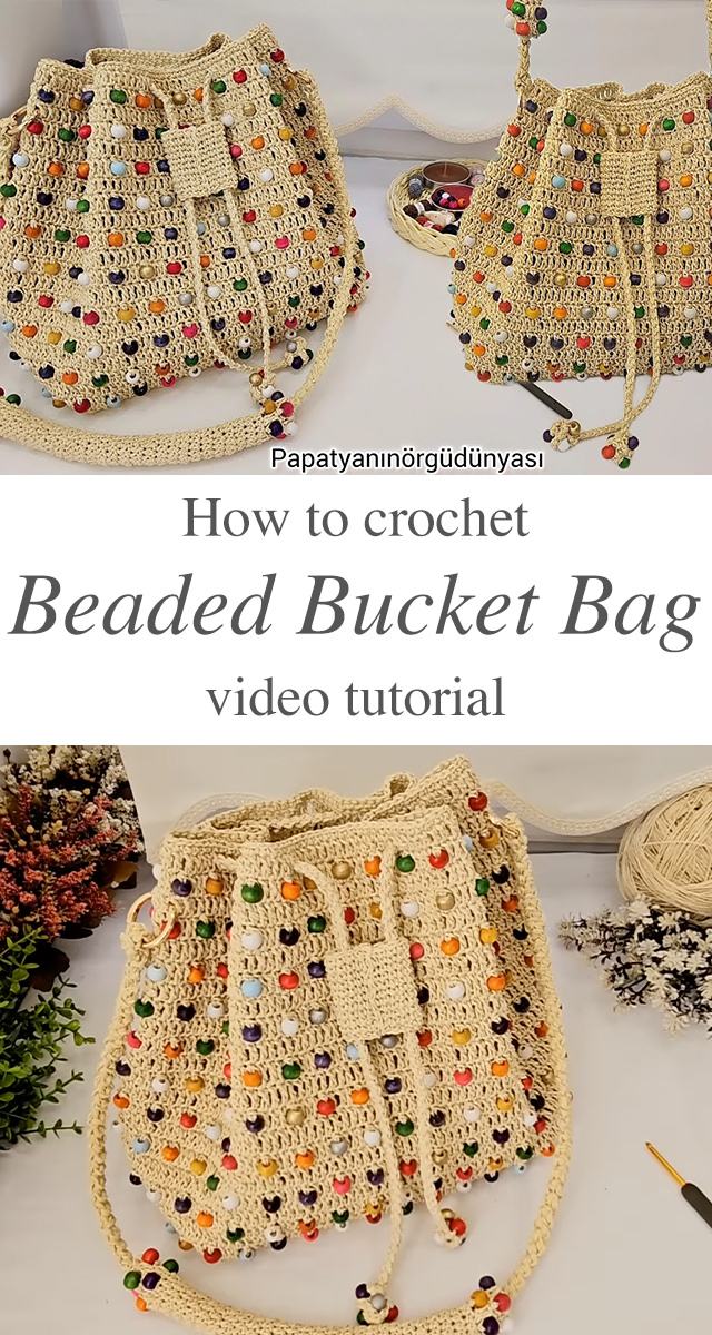 Crochet beaded bag sale