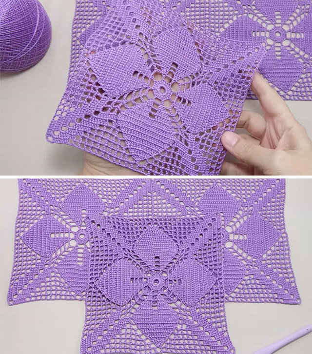 Crochet Flower Square Motif Sided - Crochet is an art that allows us to create beauty from mere yarn, and nothing exemplifies this more than the crochet flower square motif.