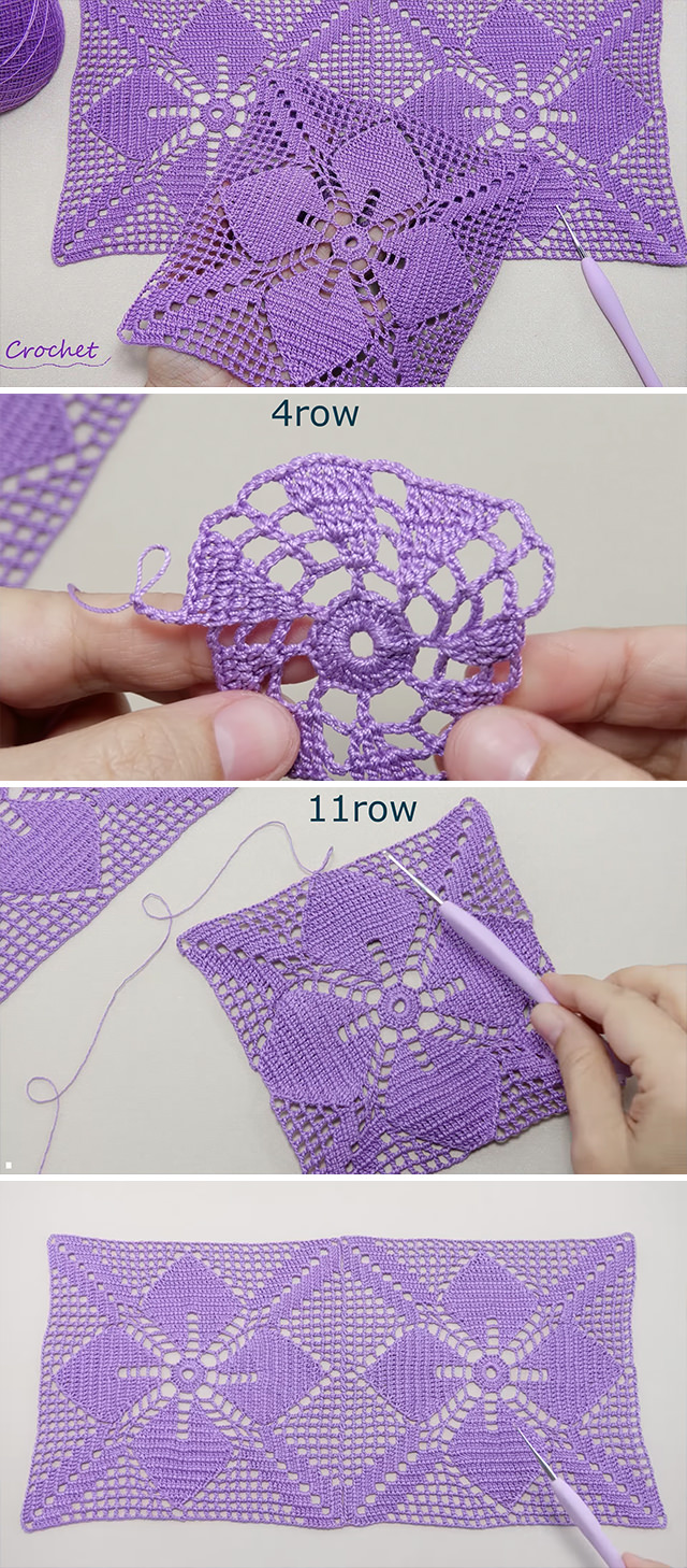 Crochet Flower Square Motif Tutorial - Crochet is an art that allows us to create beauty from mere yarn, and nothing exemplifies this more than the crochet flower square motif.