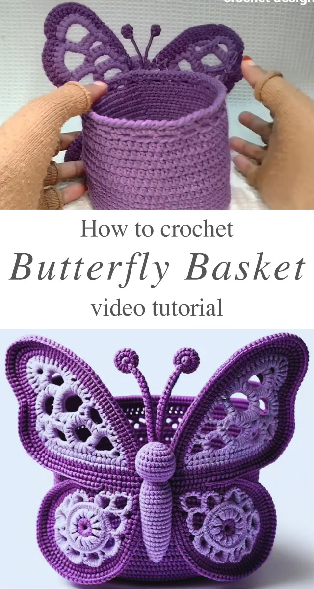 Crochet Butterfly Basket - The world of crochet is full of delightful possibilities, and the crochet butterfly basket is a shining example of creativity taking flight.