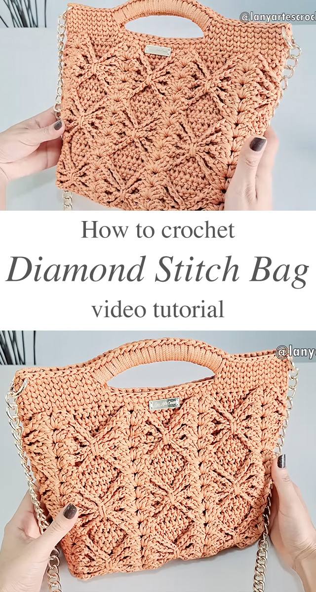 Crochet Diamond Stitch Bag - The crochet diamond stitch bag is a stunning project that blends elegance and practicality.