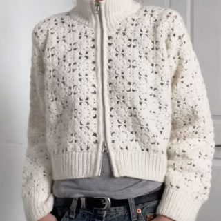 Crochet Fleur Cardigan Featured - If you're looking to add a stylish and elegant handmade garment to your wardrobe, look no further than the crochet fleur cardigan.