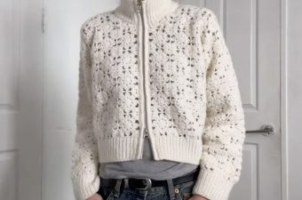 Crochet Fleur Cardigan Featured - If you're looking to add a stylish and elegant handmade garment to your wardrobe, look no further than the crochet fleur cardigan.