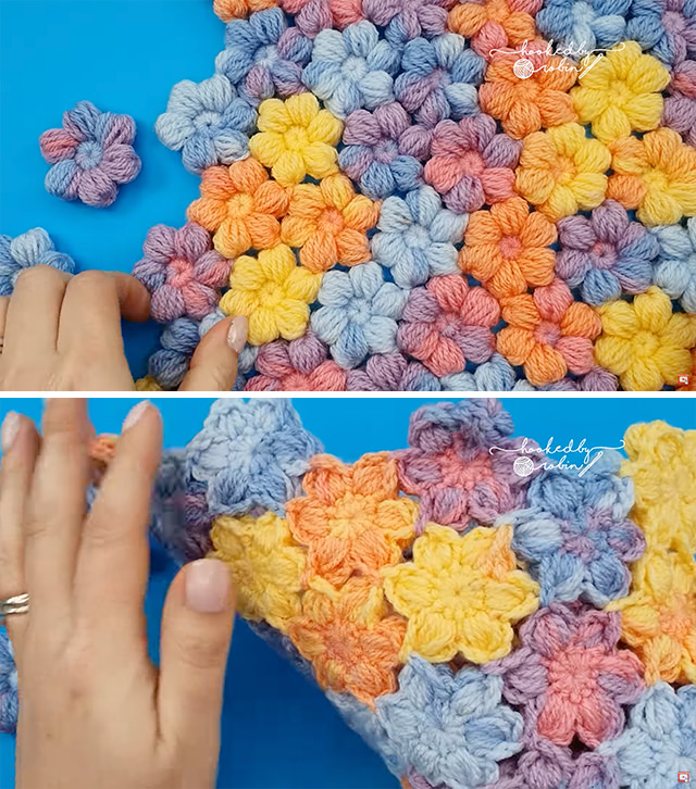 Crochet Puff Little Flowers Sided - The world of crochet is abundant with beautiful designs, but one that stands out for its charm and simplicity is the crochet puff little flower.